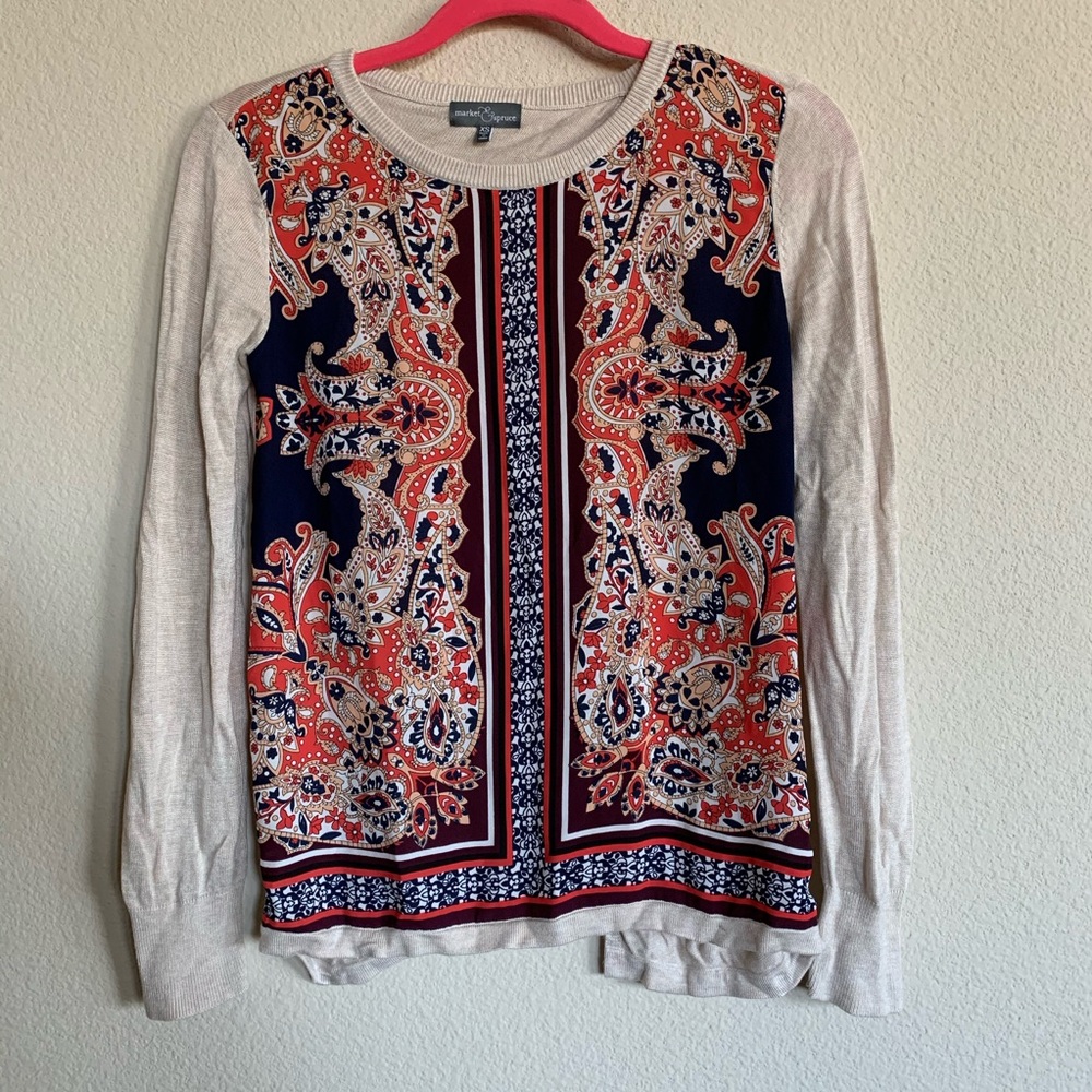 Market & Spruce Zappito Split Back Top- xs